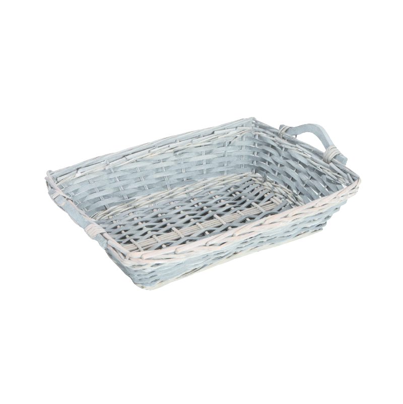 Panier osier rectangulaire ceruse gris Emballages Acheter sur Le Pressoir des Gourmands