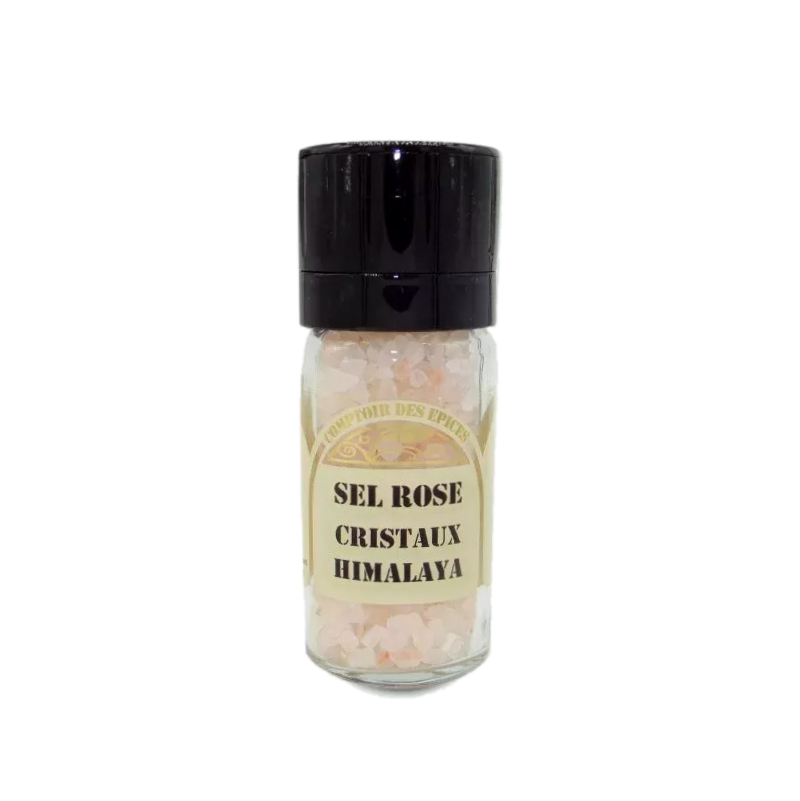 Cristaux de sel rose de l'Himalaya en moulin 105gr - Épices, sels & poivres  - Acheter sur Le Pressoir des Gourmands