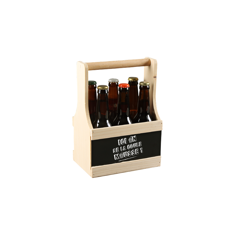 Coffret carton kraft pour 6 bieres type LONG NECK