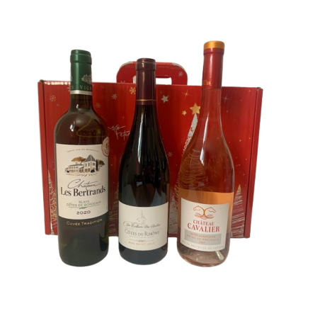 Coffret cadeau - 3 bouteilles de vin - Paniers garnis - Acheter